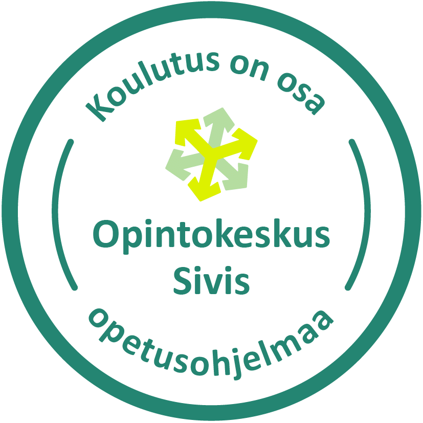 Opintokeskus Siviksen logo ja teksti "Koulutus on osa Opintokeskus Siviksen opetusohjelmaa.